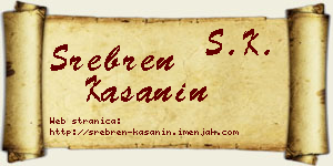 Srebren Kašanin vizit kartica